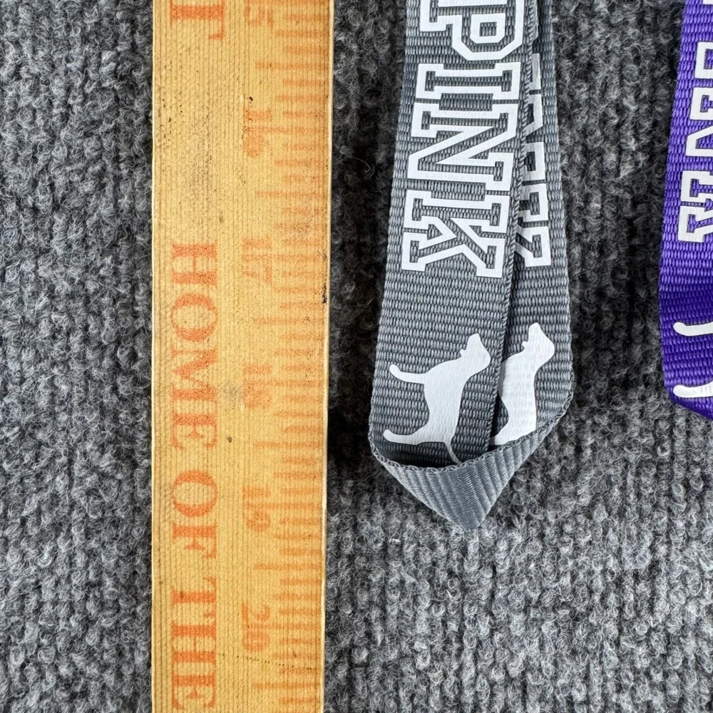 Victoria's Secret PINK Lanyards 4 Pack Grey Purple Mint Blue Dog Logo Keychains